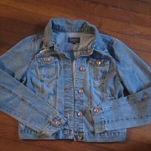 Blue Denim Jacket with Copper Buttons